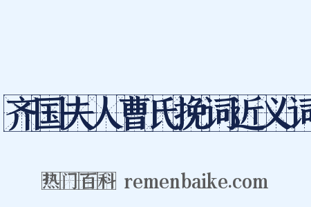 齐国夫人曹氏挽词近义词是什么意思的图片